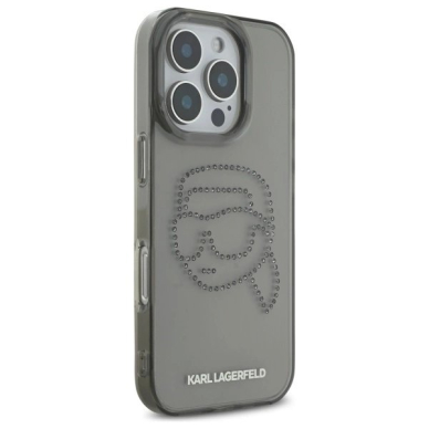 Karl Lagerfeld KLHCP16XHKHDCELK iPhone 16 Pro Max 6.9&quot; Juodas/Juodas hardcase IML Rhinestones Karl Head 3