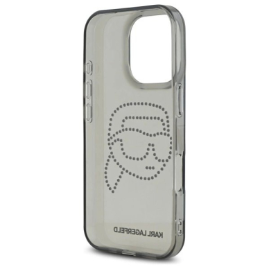 Karl Lagerfeld KLHCP16XHKHDCELK iPhone 16 Pro Max 6.9&quot; Juodas/Juodas hardcase IML Rhinestones Karl Head 6