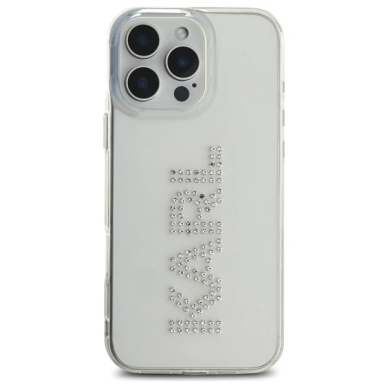 Karl Lagerfeld KLHCP16XHKLSTDCT iPhone 16 Pro Max 6.9&quot; Permatomas Kietas Dėklas IML Rhinestones Logo 2