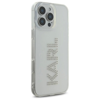 Karl Lagerfeld KLHCP16XHKLSTDCT iPhone 16 Pro Max 6.9&quot; Permatomas Kietas Dėklas IML Rhinestones Logo 3