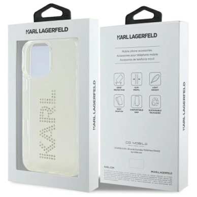 Karl Lagerfeld KLHCP16XHKLSTDCT iPhone 16 Pro Max 6.9&quot; Permatomas Kietas Dėklas IML Rhinestones Logo 7
