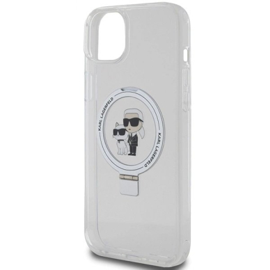 Karl Lagerfeld KLHMP15MHMRSKCH iPhone 15 Plus / 14 Plus 6.7&quot; Baltas/Baltas hardcase Ring Stand Karl&Choupette MagSafe 5