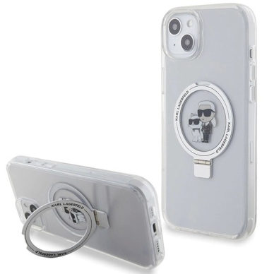 Karl Lagerfeld KLHMP15MHMRSKCH iPhone 15 Plus / 14 Plus 6.7&quot; Baltas/Baltas hardcase Ring Stand Karl&Choupette MagSafe