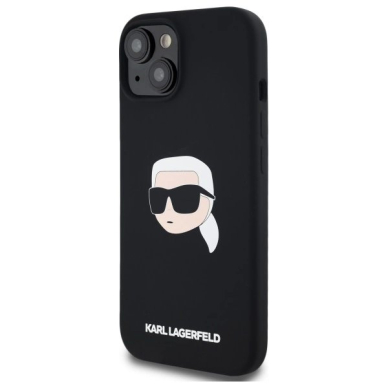 Karl Lagerfeld KLHMP15SSKHPPLK iPhone 15 6.1&quot; Juodas/Juodas hardcase Silikoninis Karl Head Print MagSafe 1