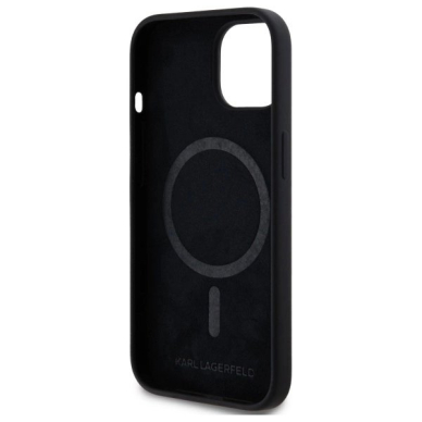 Karl Lagerfeld KLHMP15SSKHPPLK iPhone 15 6.1&quot; Juodas/Juodas hardcase Silikoninis Karl Head Print MagSafe 6