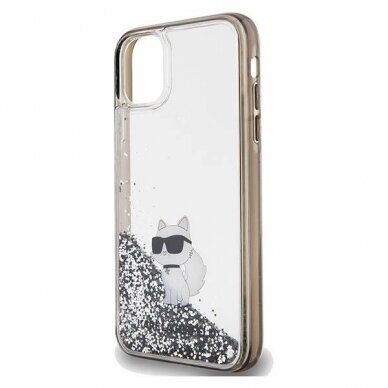 Karl Lagerfeld Liquid Glitter Choupette dėklas skirtas iPhone 11 / Xr - Permatomas 5