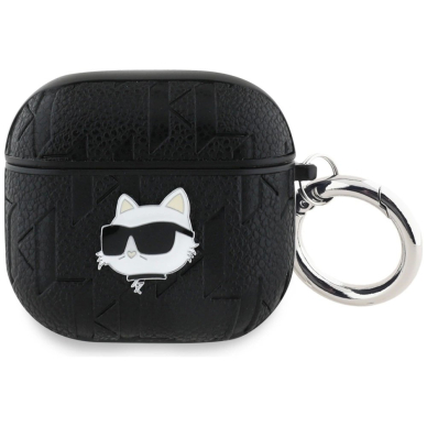 Karl Lagerfeld Monogram Choupette Head Dėklas skirtas AirPods 4 - Juodas