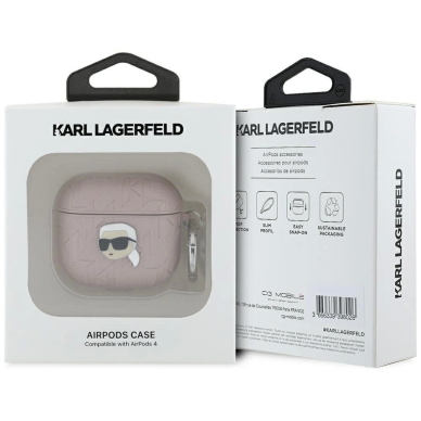 Karl Lagerfeld Monogram Karl Head Dėklas skirtas AirPods 4 - Rožinis 2