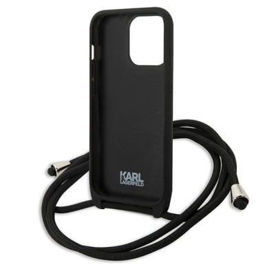 Karl Lagerfeld Odinis Monogram Patch and Cord Iconik Dėklas skirtas iPhone 13 Pro / 13 - Juodas 5
