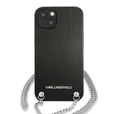 Karl Lagerfeld Odinis Textured and Chain Dėklas skirtas iPhone 13 / 14 / 15 6.1&quot; - Juodas 2