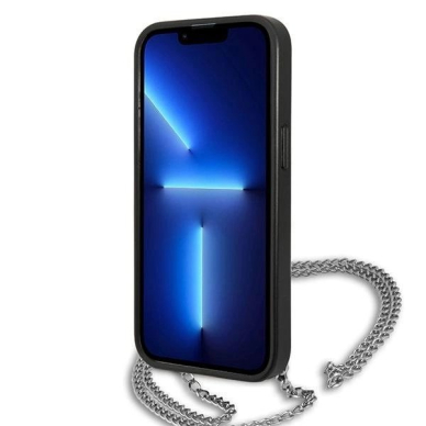 Karl Lagerfeld Odinis Textured and Chain Dėklas skirtas iPhone 13 / 14 / 15 6.1&quot; - Juodas 4