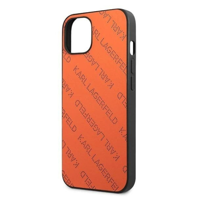 Karl Lagerfeld Perforated Allover Dėklas skirtas iPhone 13 / 14 / 15 6.1&quot; - Orange 5