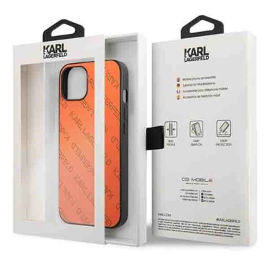 Karl Lagerfeld Perforated Allover Dėklas skirtas iPhone 13 / 14 / 15 6.1&quot; - Orange 7
