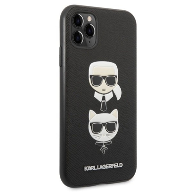Karl Lagerfeld Saffiano Karl&Choupette Head Dėklas skirtas iPhone 11 Pro 5.8&quot; - Juodas 2