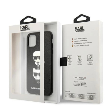 Karl Lagerfeld Saffiano Karl&Choupette Head Dėklas skirtas iPhone 11 Pro 5.8&quot; - Juodas 6