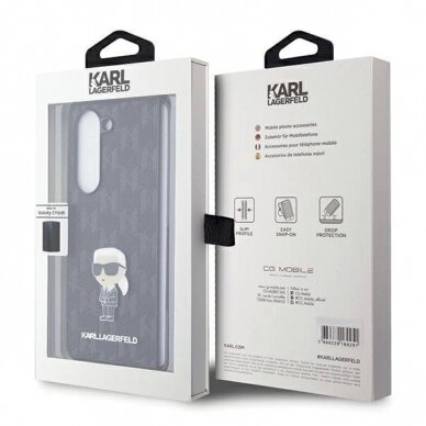 Karl Lagerfeld Saffiano Monogram Ikonik Pin dėklas skirtas Samsung Galaxy Z Fold 5 - Juodas 6