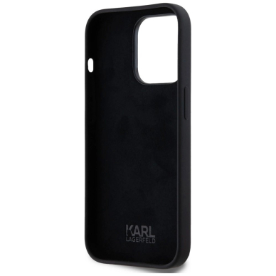 Karl Lagerfeld Silikoninis Metal Script Logo Dėklas skirtas iPhone 14 Pro Juodas 6