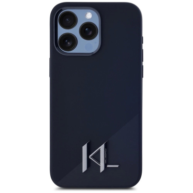 Karl Lagerfeld Silikoninis Shadow Metal Initial MagSafe Dėklas skirtas iPhone 15 Pro Max Juodas 2