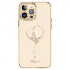 Kingxbar Wish Series Silikoninis dėklas su kristalais skirta iPhone 15 Pro - Auksinis