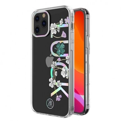 Kingxbar Lucky Serijos Dėklas Dekoruotas Tikrais Swarovski Kristalais Iphone 12 Mini Skaidrus (Luck) 1