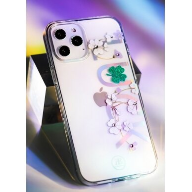 Kingxbar Lucky Serijos Dėklas Dekoruotas Tikrais Swarovski Kristalais Iphone 12 Mini Skaidrus (Luck) 7