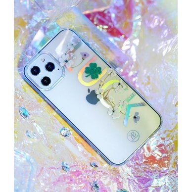 Kingxbar Lucky Serijos Dėklas Dekoruotas Tikrais Swarovski Kristalais Iphone 12 Mini Skaidrus (Luck) 8