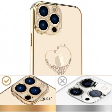 Kingxbar Wish Series Silikoninis dėklas su kristalais skirta iPhone 15 Pro - Auksinis 2