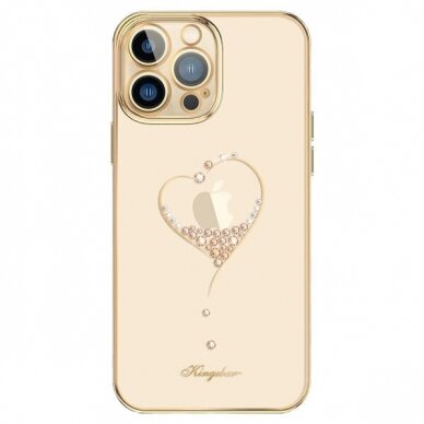 Kingxbar Wish Series Silikoninis dėklas su kristalais skirta iPhone 15 Pro - Auksinis