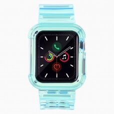 Laikrodžio apyrankė Strap Light Watch 6 40mm / Watch 5 40mm / Watch 4 40mm / Watch SE 40mm skaidri-mėlyna