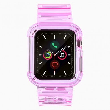 Laikrodžio apyrankė Strap Light Watch 3 38mm / Watch 2 38mm skaidri-rožinė 1