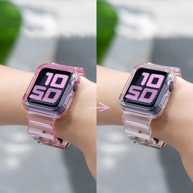 Laikrodžio apyrankė Strap Light Watch 3 38mm / Watch 2 38mm skaidri-rožinė 11