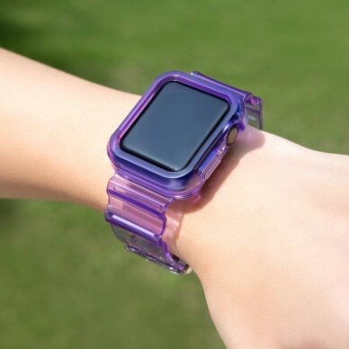 Laikrodžio apyrankė Strap Light Watch 3 38mm / Watch 2 38mm skaidri-violetinė 2