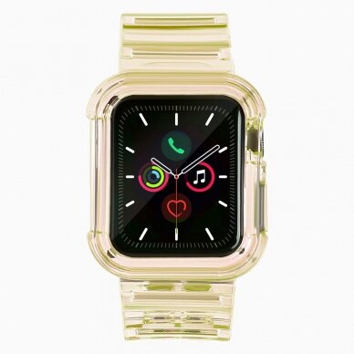 Laikrodžio apyrankė Strap Light Watch 6 40mm / Watch 5 40mm / Watch 4 40mm / Watch SE 40mm skaidri-geltona 1