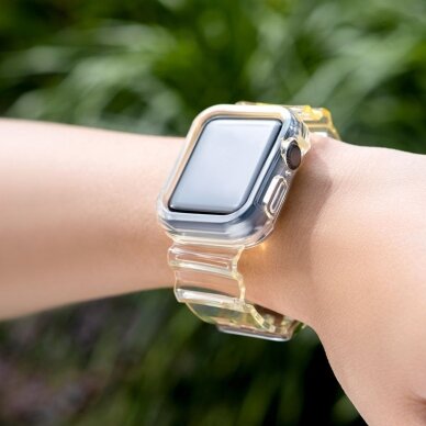 Laikrodžio apyrankė Strap Light Watch 6 40mm / Watch 5 40mm / Watch 4 40mm / Watch SE 40mm skaidri-geltona 2