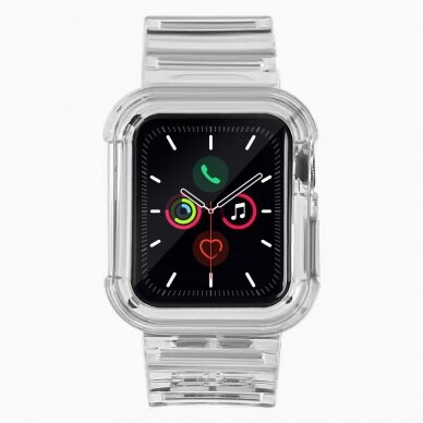 Laikrodžio apyrankė Strap Light Watch 6 44mm / Watch 5 44mm / Watch 4 44mm / Watch SE 44mm skaidri-juoda 1