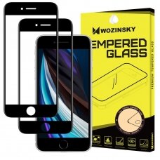 LCD apsauginis stiklas Wozinsky 2x Tempered Glass Full skirta iPhone SE 2020 / iPhone 8 / iPhone 7 / iPhone 6S / iPhone 6 Juodas