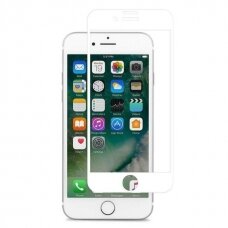 Lcd Apsauginis Stikliukas 5D Cold Carving Apple Iphone 7 Plus/8 Plus Baltais Kraštais