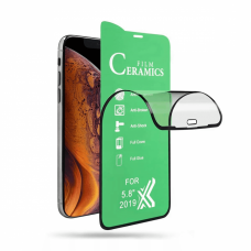 Iphone XS Max/11 Pro Max LCD apsauginis stikliukas 5D Full Glue Ceramic Glass lenktas juodas