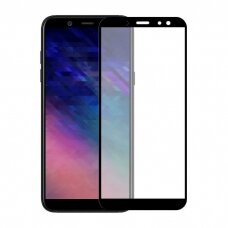 Samsung Galaxy A6 Plus 2018 LCD apsauginis stikliukas 5D Full Glue lenktas juodas