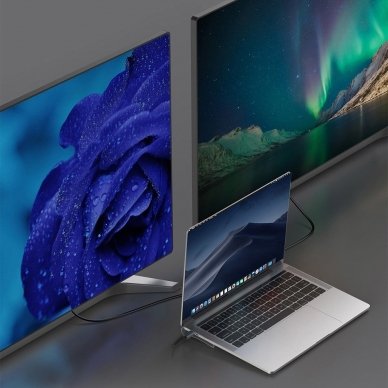 MacBook / notebook stovas adapteris HUB iš Type-C į  PD / VGA / HDMI / RJ45 / USB 3.0 / SD, TF, micro SD card reader 5
