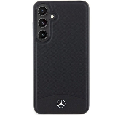 Mercedes Leather Textured  Plain MagSafe Dėklas Samsung Galaxy S24+ - Juodas 2