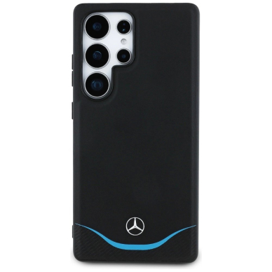 Mercedes Odinis Contrasted Mėlynas Horizontal Curve MagSafe Dėklas skirtas Samsung Galaxy S25 Ultra - Juodas 2
