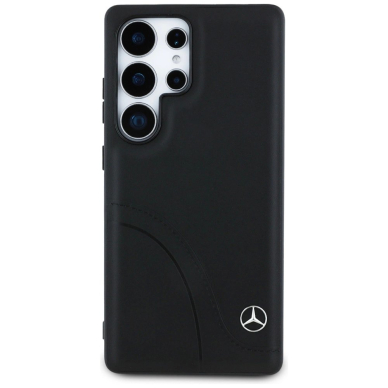 Mercedes Odinis Curved Stitches Dėklas skirtas Samsung Galaxy S25 Ultra - Juodas 2