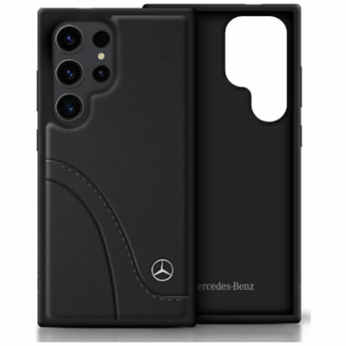 Mercedes Odinis Curved Stitches Dėklas skirtas Samsung Galaxy S25 Ultra - Juodas 4