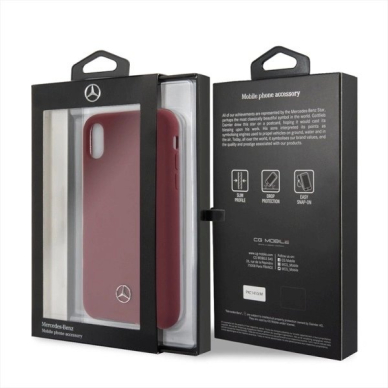 Mercedes Silikoninis Line iPhone X/XS Dėklas - Raudonas 6