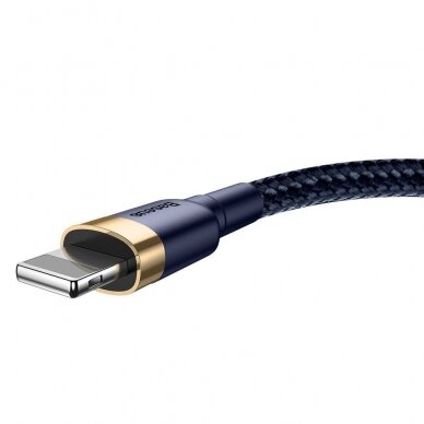 Nailoninis Pintas Kabelis Baseus Cafule Cable Durable USB / Lightning QC3.0 1.5A 2M Mėlynas (CALKLF-CV3) UGLX912 3