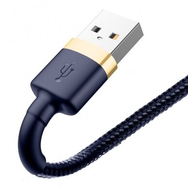 Nailoninis Pintas Kabelis Baseus Cafule Cable Durable USB / Lightning QC3.0 1.5A 2M Mėlynas (CALKLF-CV3) UGLX912 4