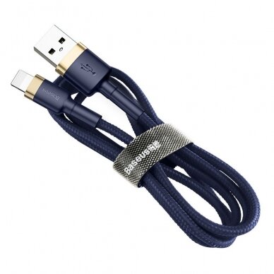 Nailoninis Pintas Kabelis Baseus Cafule Cable Durable USB / Lightning QC3.0 1.5A 2M Mėlynas (CALKLF-CV3) UGLX912