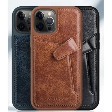Nillkin Aoge Leather Case genuine leather protective wallet cover iPhone 12 mini brown 3