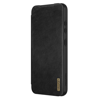 Nillkin Qin Pro dėklas Samsung Galaxy S25+ su atverčiamu dangteliu ir kameros apsauga - juodas 3